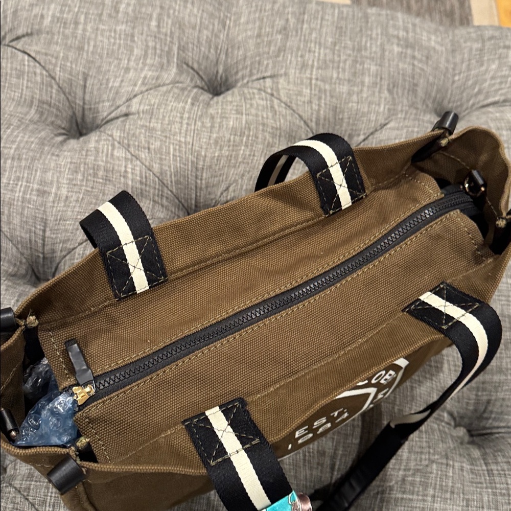 Marc Jacobs Bag Signet Canvas Olive Green Logo Tote - Picture 12 of 17
